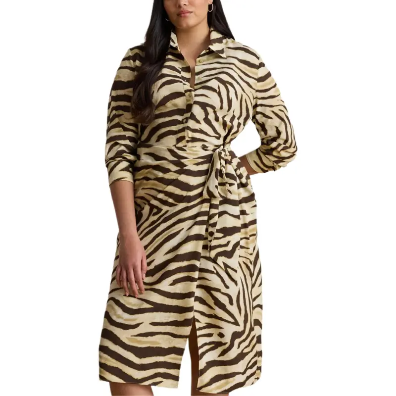 LAUREN RALPH LAUREN Long Sleeved Dress Women's Cream-1