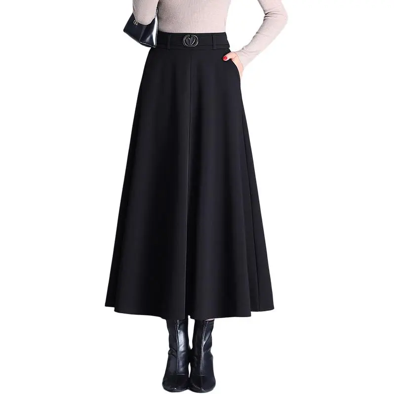 La Chapelle Casual Long Skirt Women's Black-2