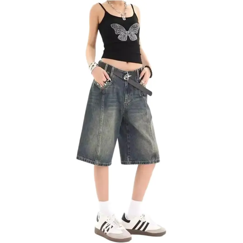 KVIV Denim Shorts Men Vintage Blue -4