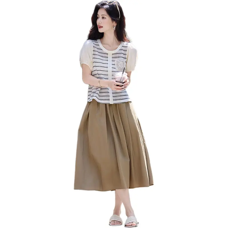 Still quiet Shirts Women's Beige Stripes-1