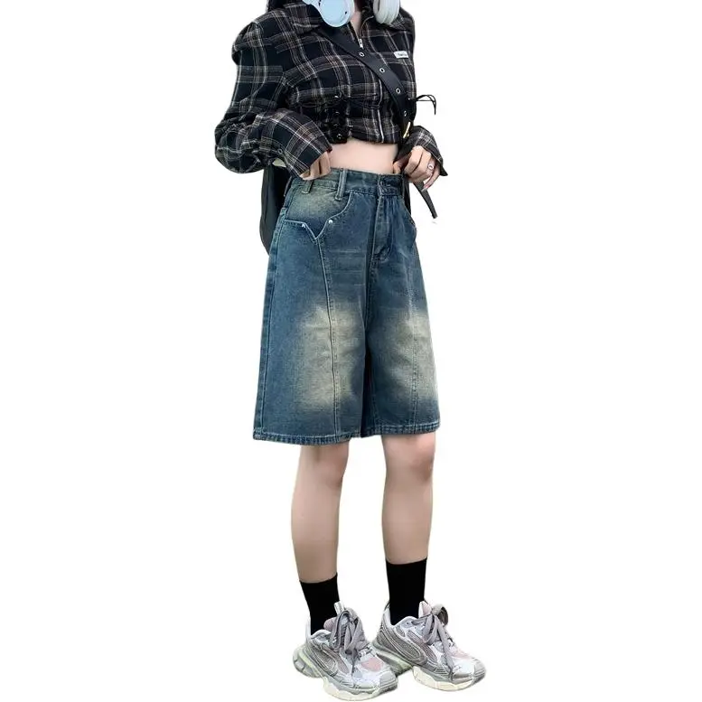 KVIV Denim Shorts Men Vintage Blue -3
