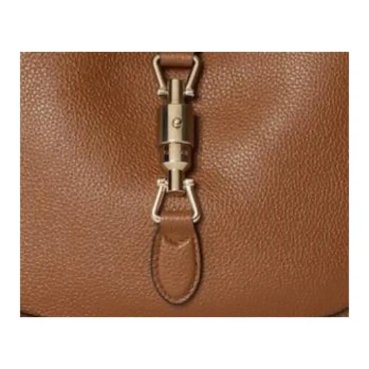 GUCCI Jackie 1961 Calfskin Shoulder Bag Small Size Unisex Brown-8