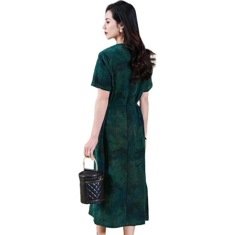 Yi Mengyuan Silk Short Sleeved Dress Women's-2