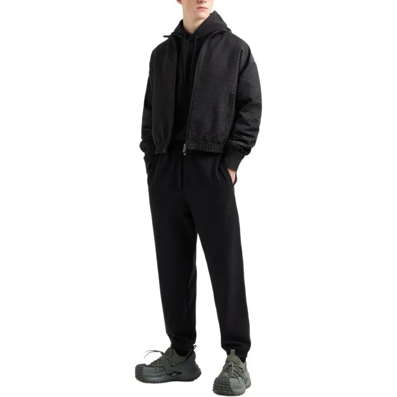 EMPORIO ARMANI Asv Jersey Lyocell Blend Hooded Sweatshirt With All over Lettering-3