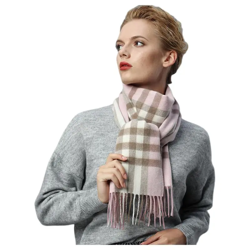H YXIANG Cashmere Knit Scarves Women's-12