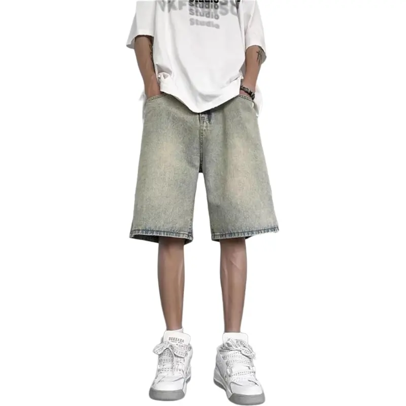PAINT STAIN Denim Shorts Men-1