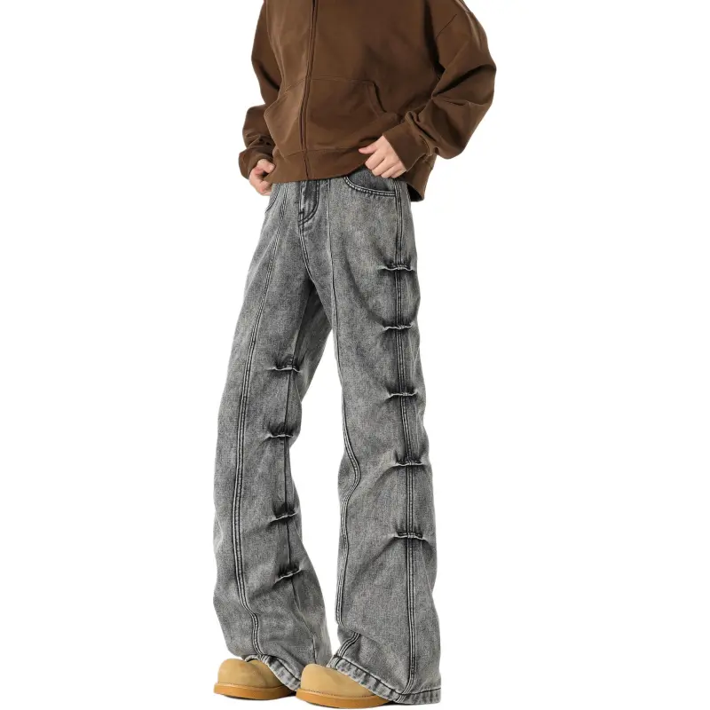 FALIAMS Jeans Unisex Black Gray Color-1
