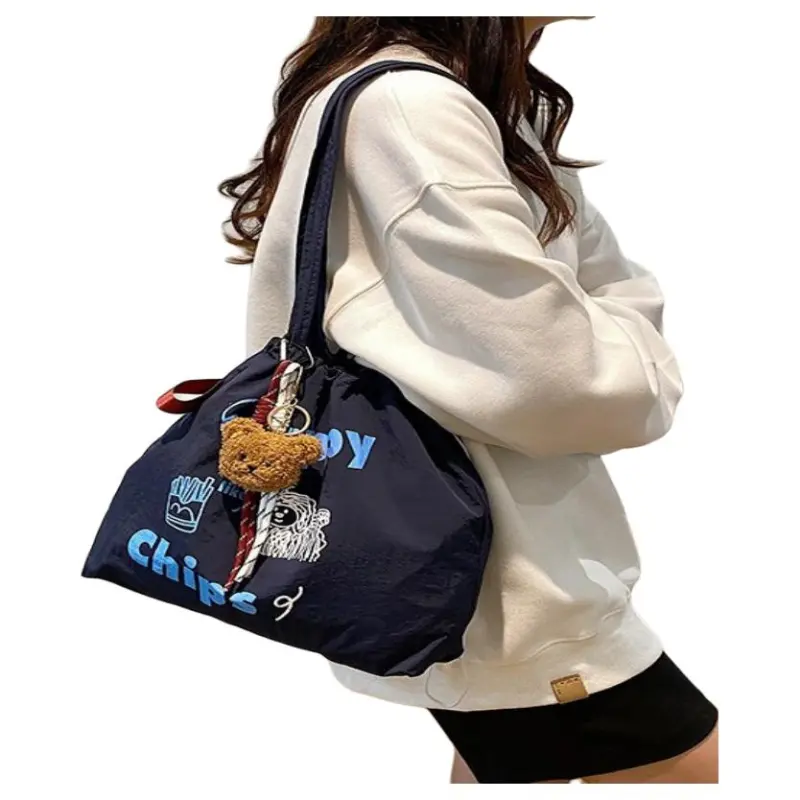 Techson PU Shoulder Bag Regular Women's Dark Blue-2