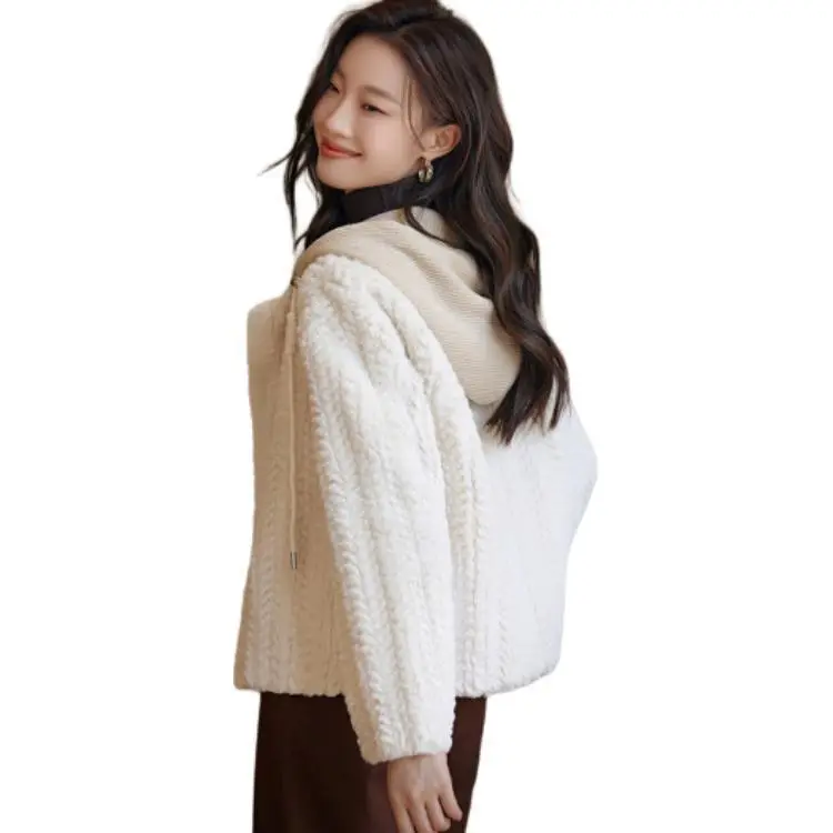 Mo Han Yi Mei Velvet feel Coat Women's Ecru-1