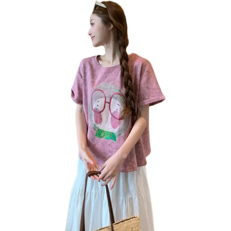 Mu Xiao Xin T Shirts Women's Pink Purple-2