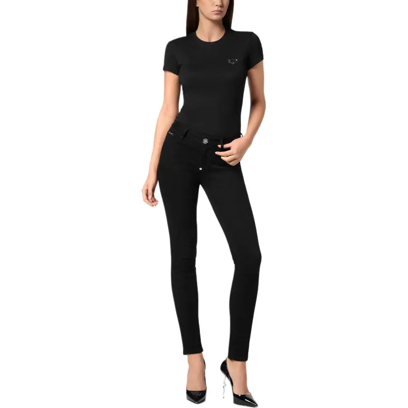 PHILIPP PLEIN Logo patch Jeggings-1
