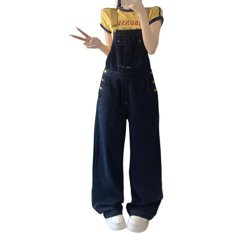 Mu Xiao Xin Overalls Women's Dark Blue-3