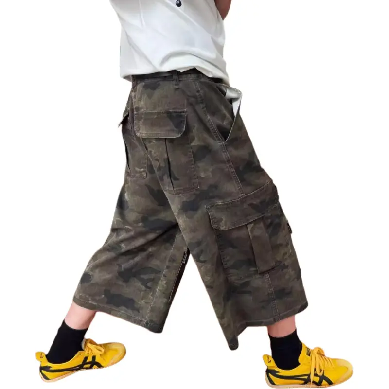 DUATOGE Denim Shorts Men Camouflage -3