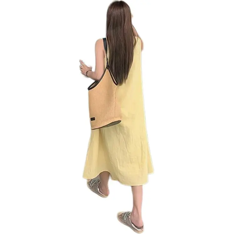 GOSO Sleeveless Dresses Women's Yellow-1