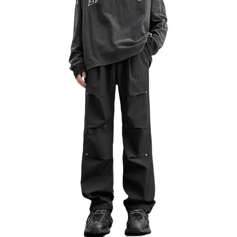 FASTFISH Casual Pants Unisex Black-5