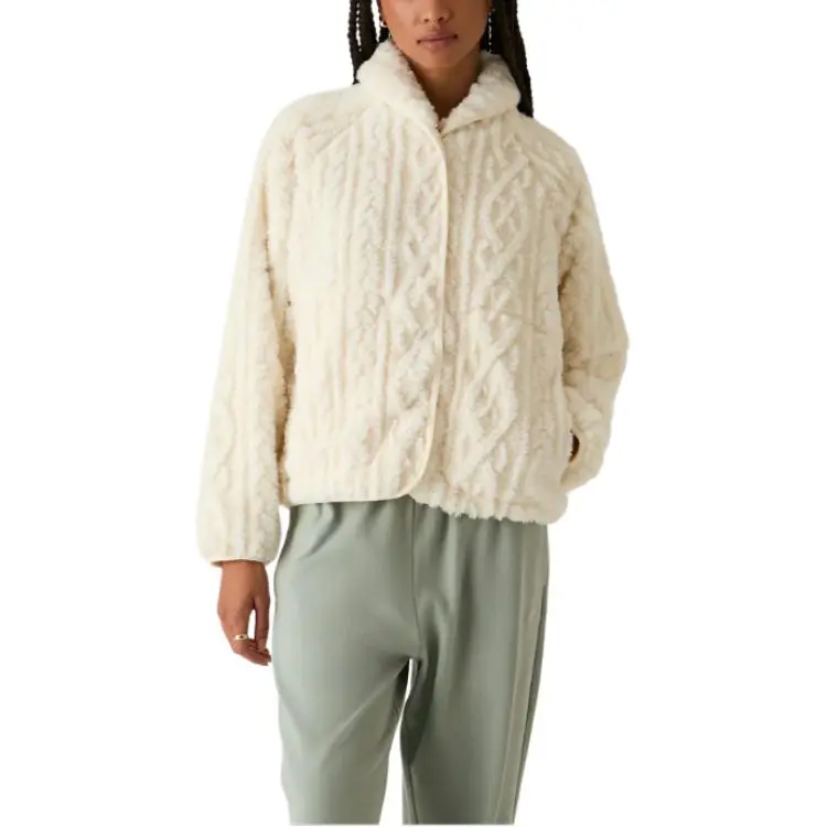 KITH FW24 Grayson Cable Sherpa Jacket Women's Sand-2