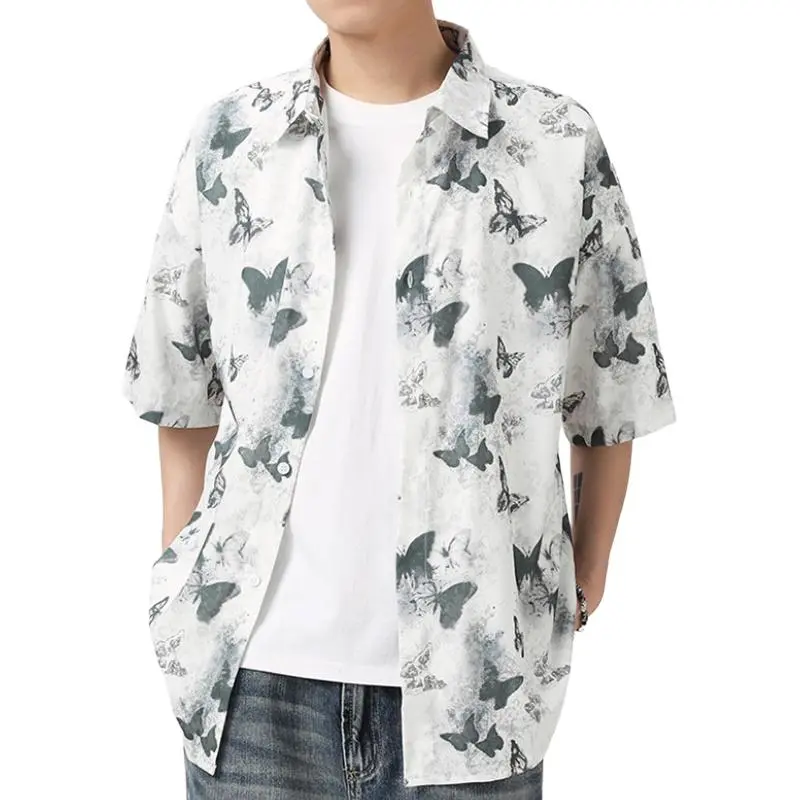 Zomuros Shirts Unisex Ink Wash Butterfly-2