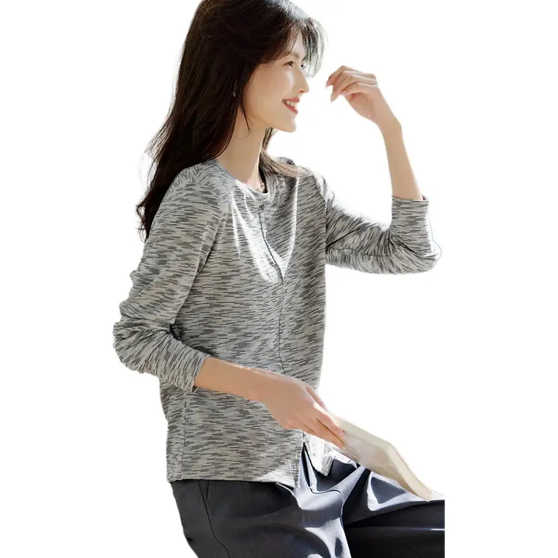 XWI T Shirt Women's Heather Gray Blue-1