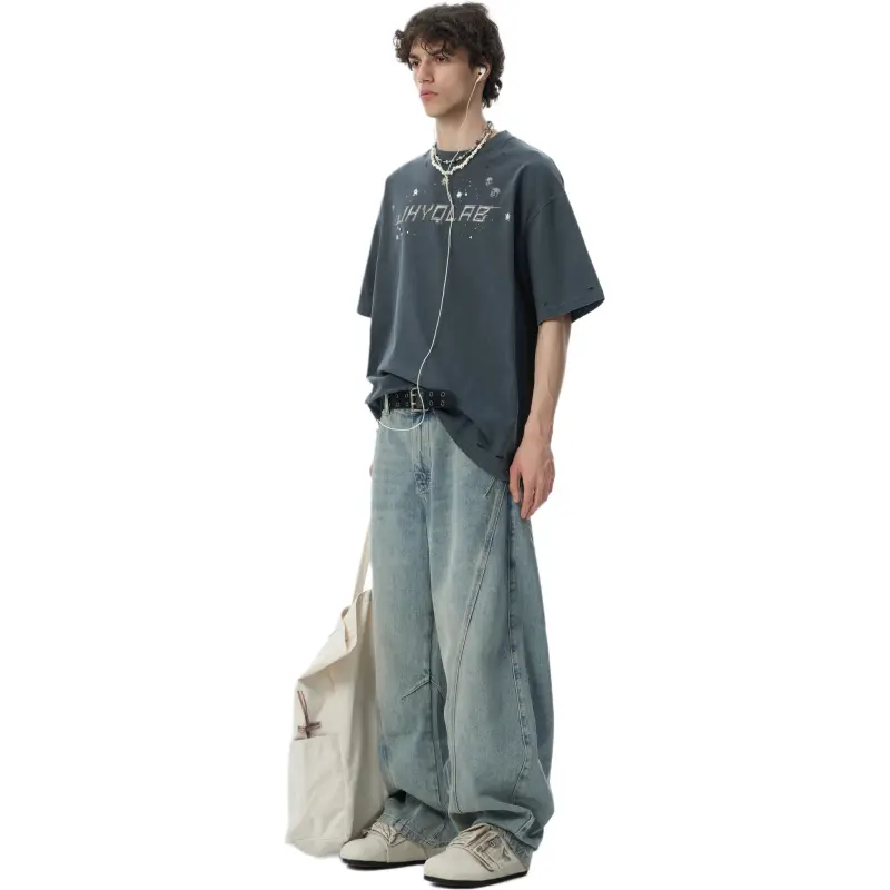 JHYQ T Shirt Unisex Distressed Dark Gray-2