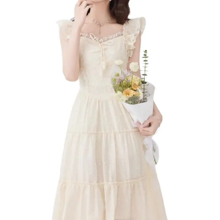Dior Beauty Slip Dresses Women's Apricot-1