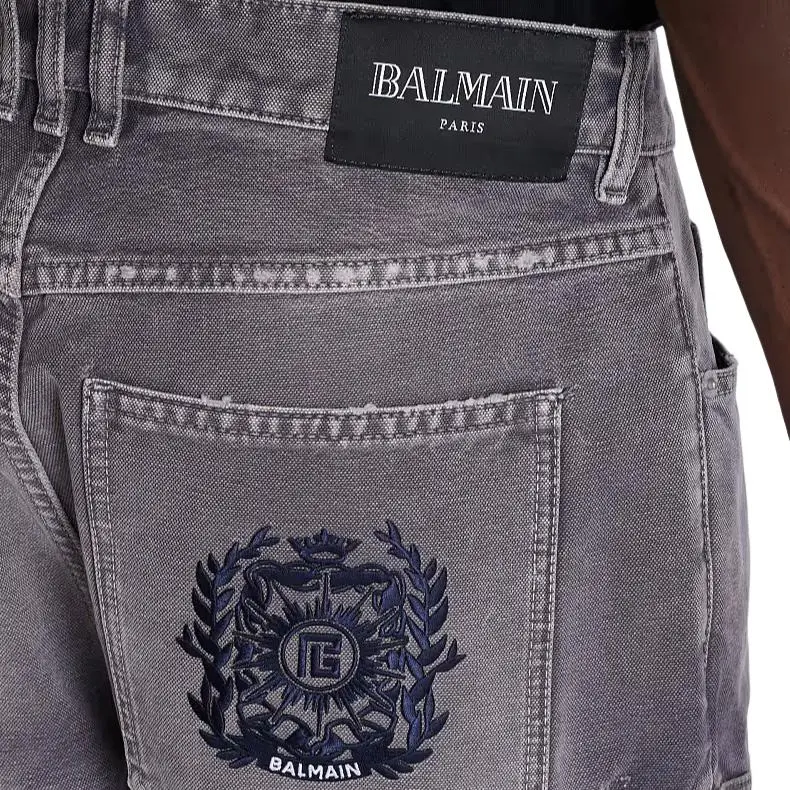 BALMAIN Jeans Men Gray-6