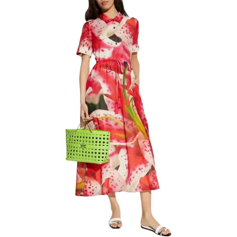 TORY BURCH Short Sleeved Dress Women's Lily Pink-3