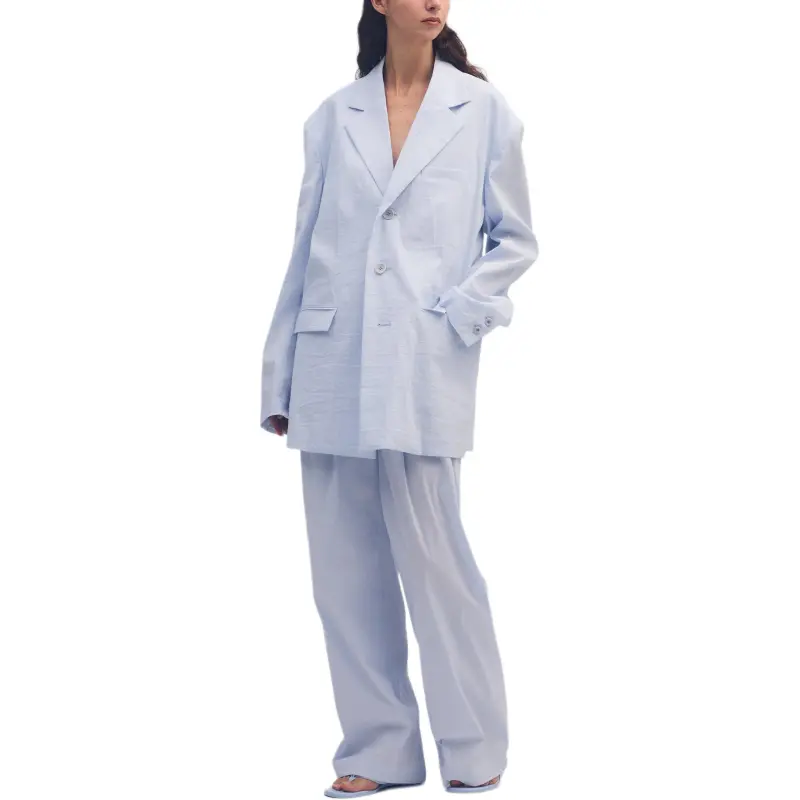 ISSEY MIYAKE Business Suit Coat Unisex Light Blue-2