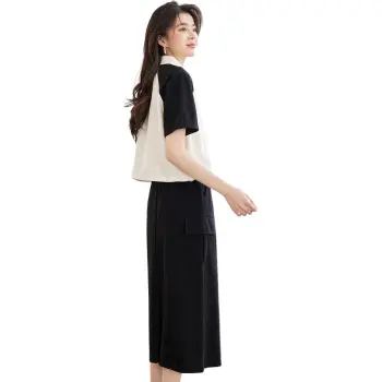 Like The Age Of Water Spring Fall Long Sleeved Dress Loose Fit Women's Black