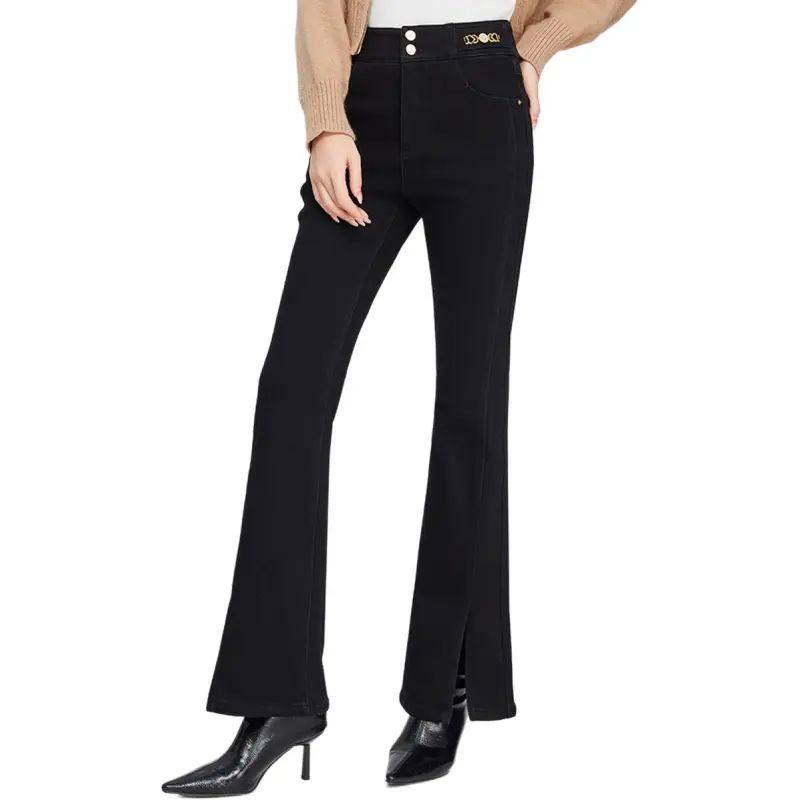 E.BECKY Jeans Women's Black-4