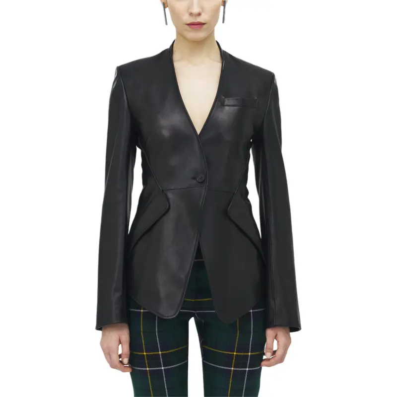 Alexander McQueen Leather Jacket Women's Black-2