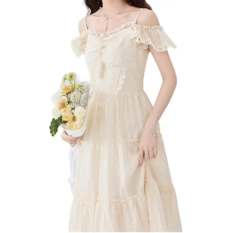 Dior Beauty Slip Dresses Women's Apricot-3