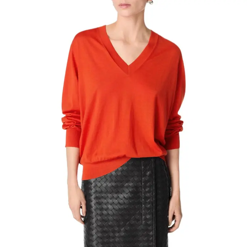 Bottega Veneta V Neck Fine Knit Jumper-1
