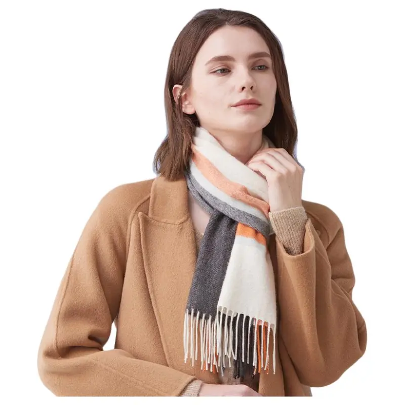 H YXIANG Cashmere Knit Scarves Women's-3