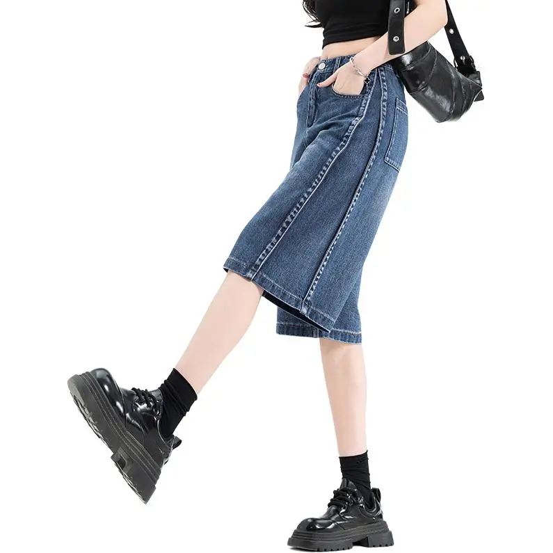 You Cow Me Pants Denim Shorts Women's-5