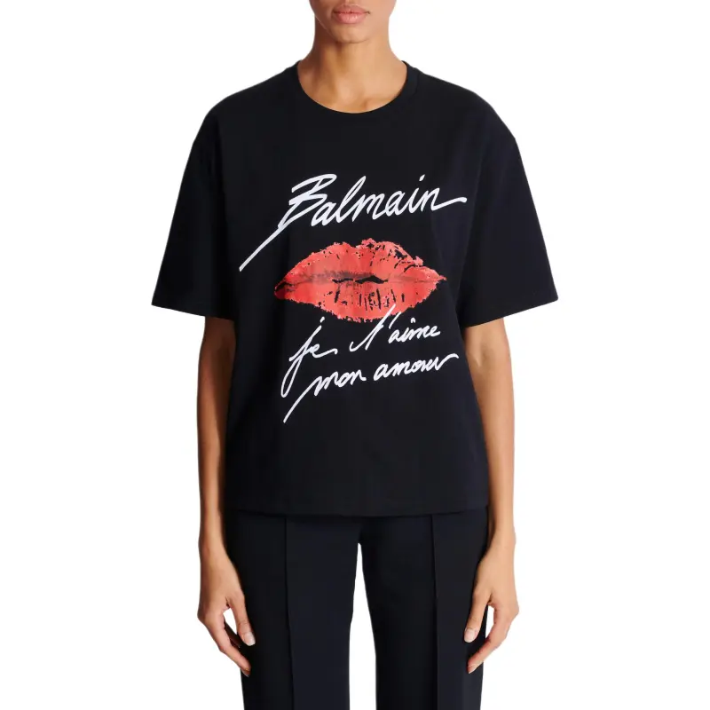 BALMAIN Kiss print T shirt-4
