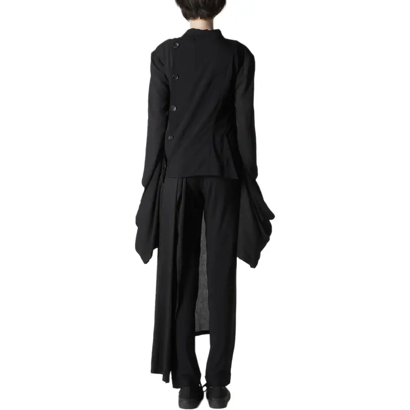 Yohji Yamamoto Balloon Sleeve Wrap Jacket 'Black'-3