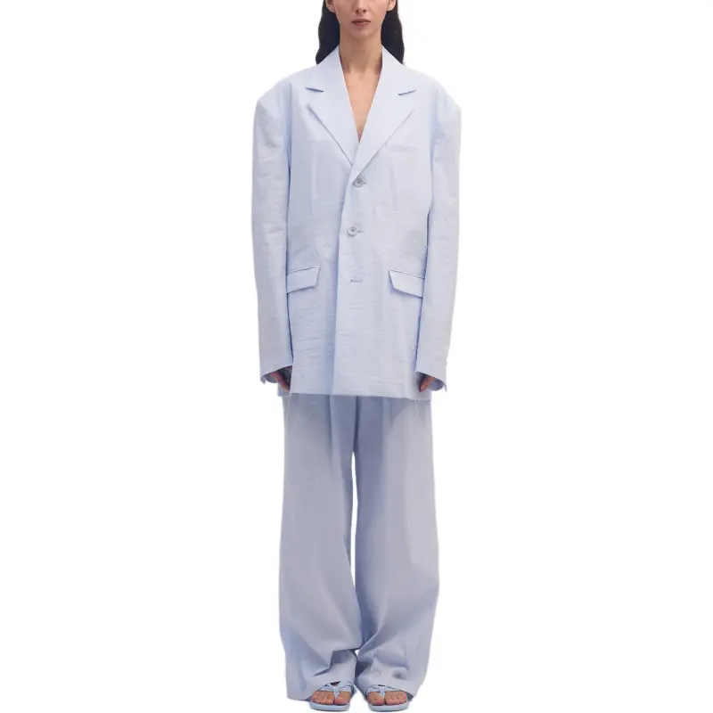 ISSEY MIYAKE Business Suit Coat Unisex Light Blue-1