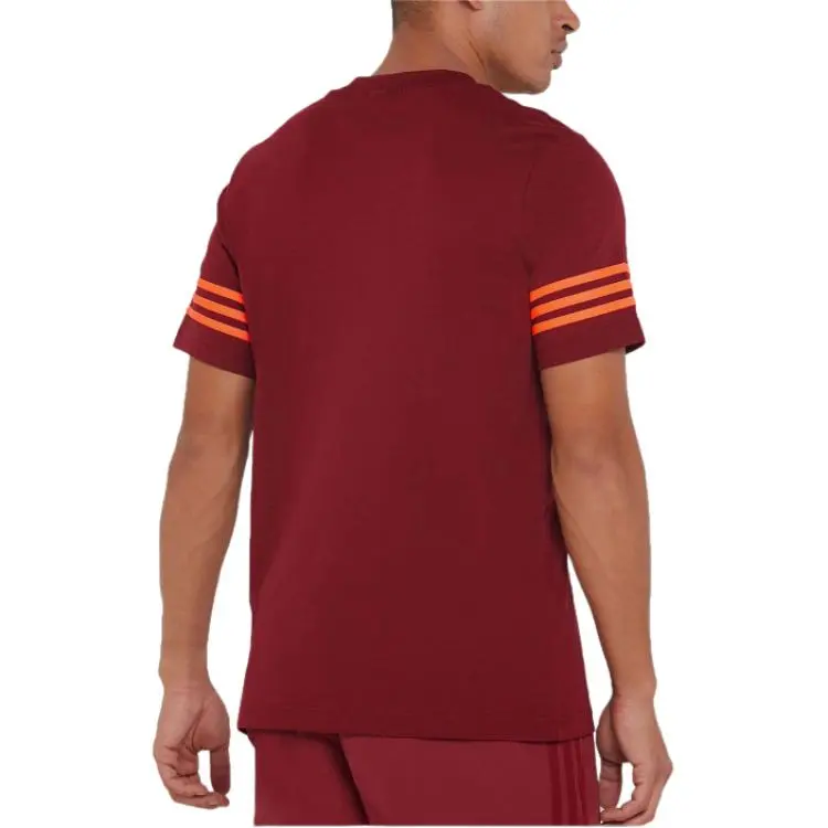 Adidas Originals Outline TeeTrefoil T-Shirt Men's Burgundy Neon Red-3