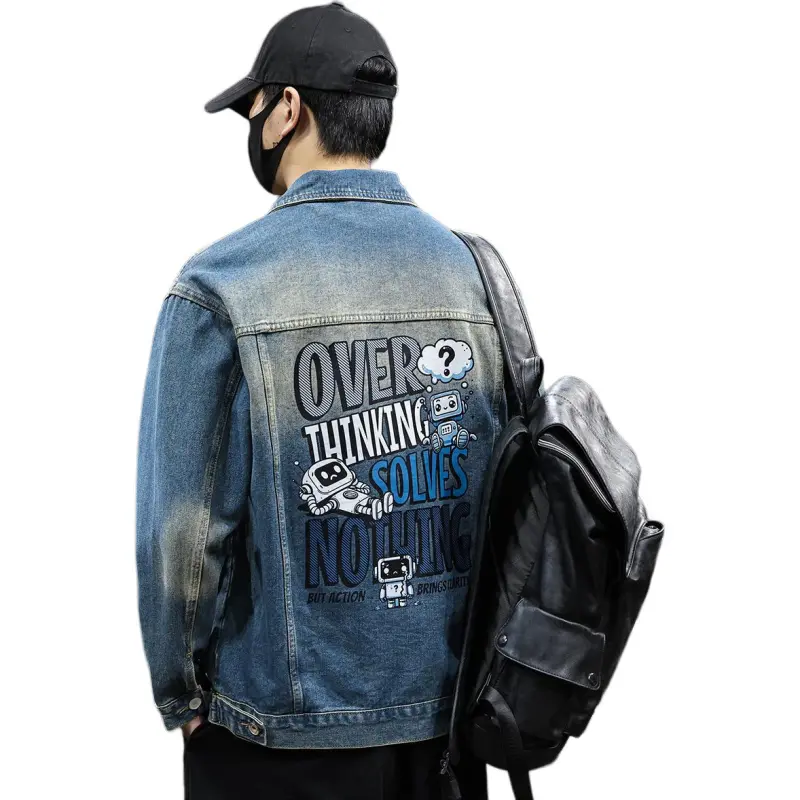 Tonlion Denim Jacket Unisex Vintage Blue-1