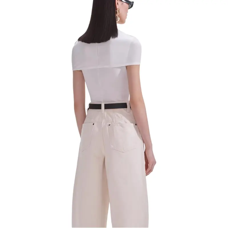 Self portrait T Shirt Women's Ivory White-2