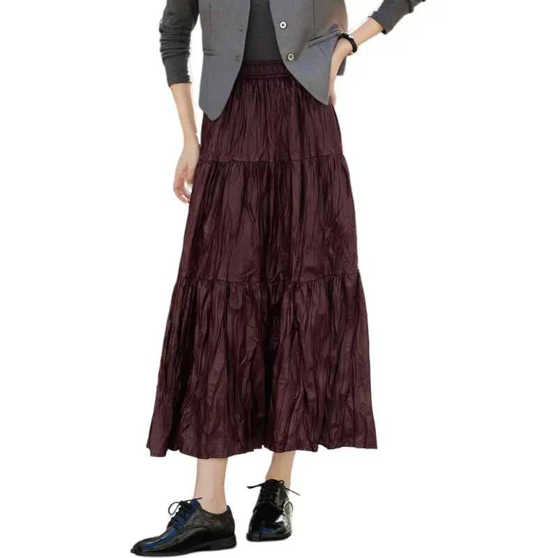 Mo Han Yi Mei New Year Casual Long Skirt Women's Ancora Red-4
