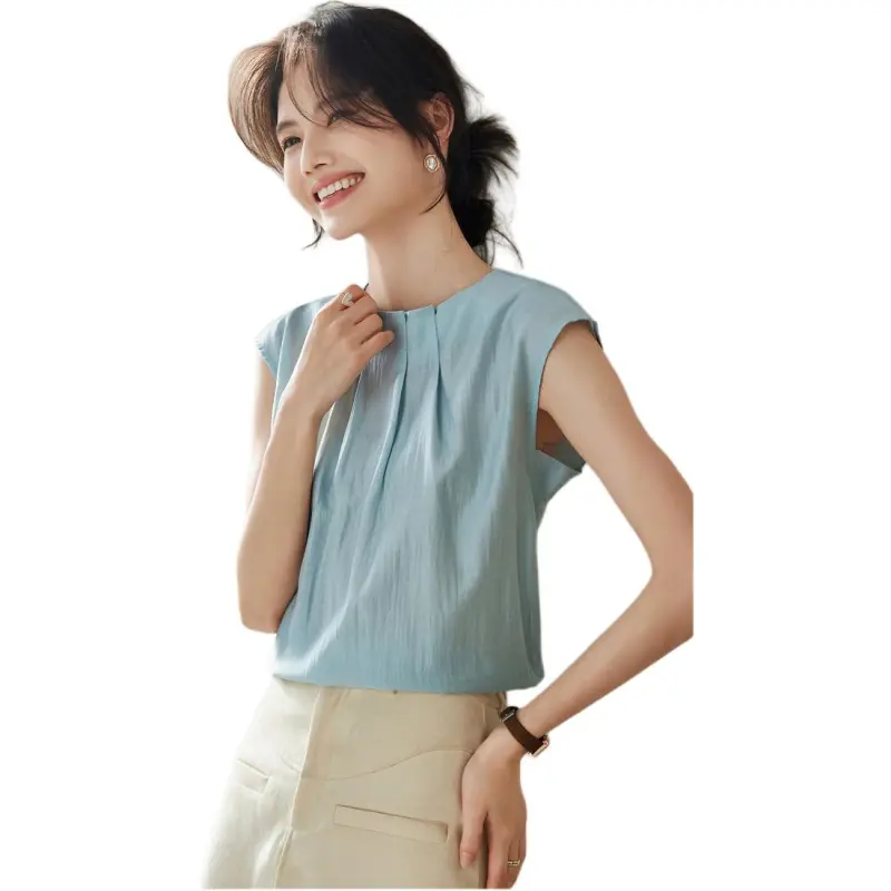 Mu Xiao Xin Shirt Women's Light Blue-0