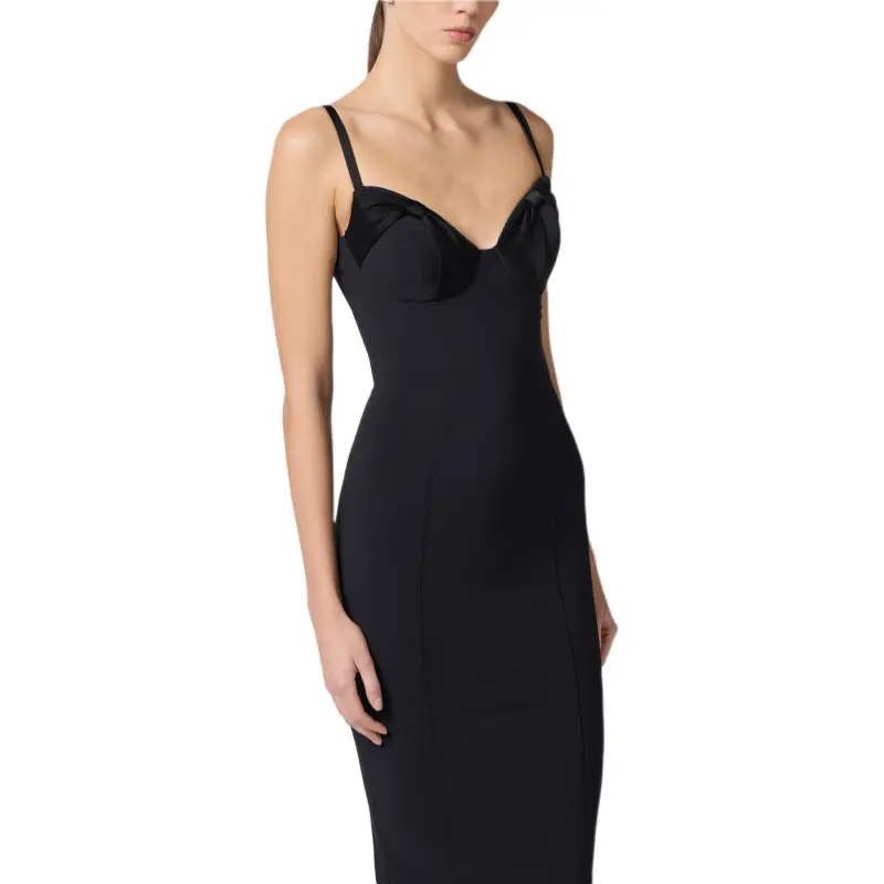 Elisabetta Franchi Satin Bows Crêpe Dress-3
