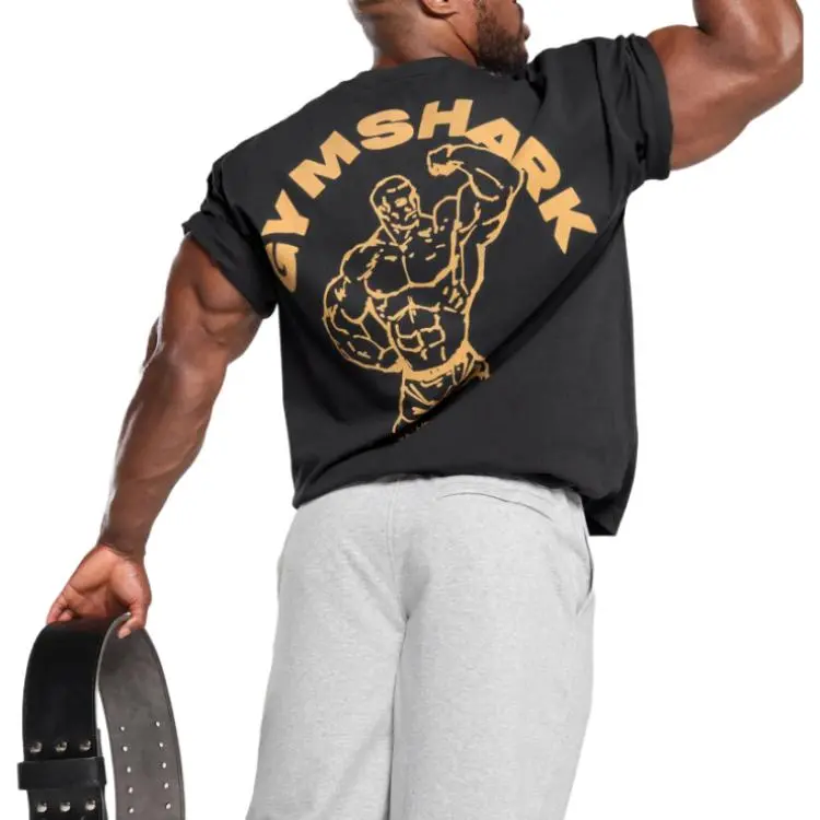 GYMSHARK Bodybuilding Graphic T Shirt Men's Black-4