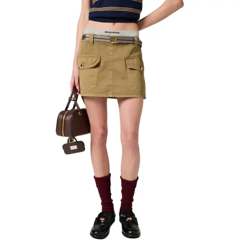 MIU MIU Belted Mini Skirt-2
