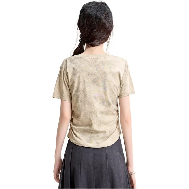 Fele.d T Shirts Women's Khaki-3