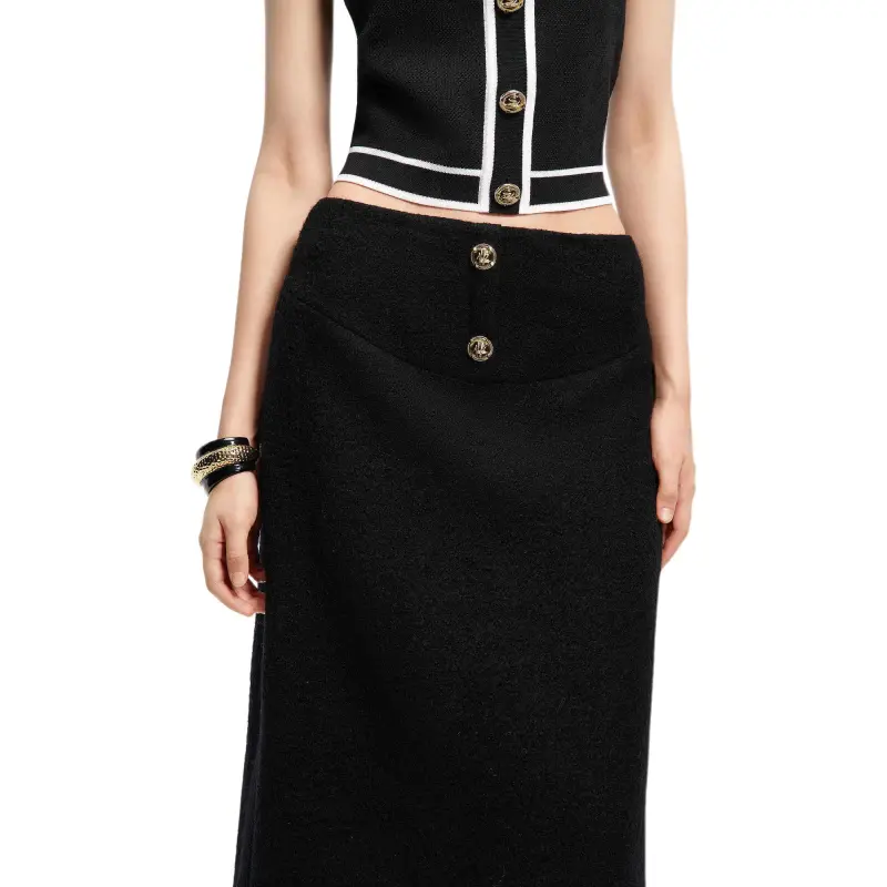 KARL LAGERFELD FW24 Casual Long Skirt Women's Black-4