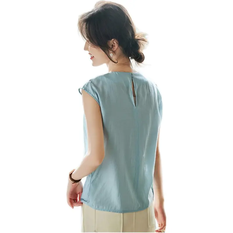 Mu Xiao Xin Shirt Women's Light Blue-2