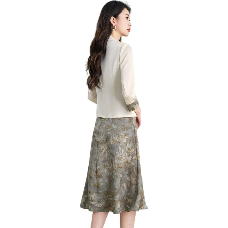 Mylan Two Piece Skirt Sets Women's Ecru-0