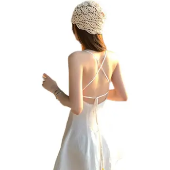 XIAOJUCHUANLI Slip Dress Women's White Skirt